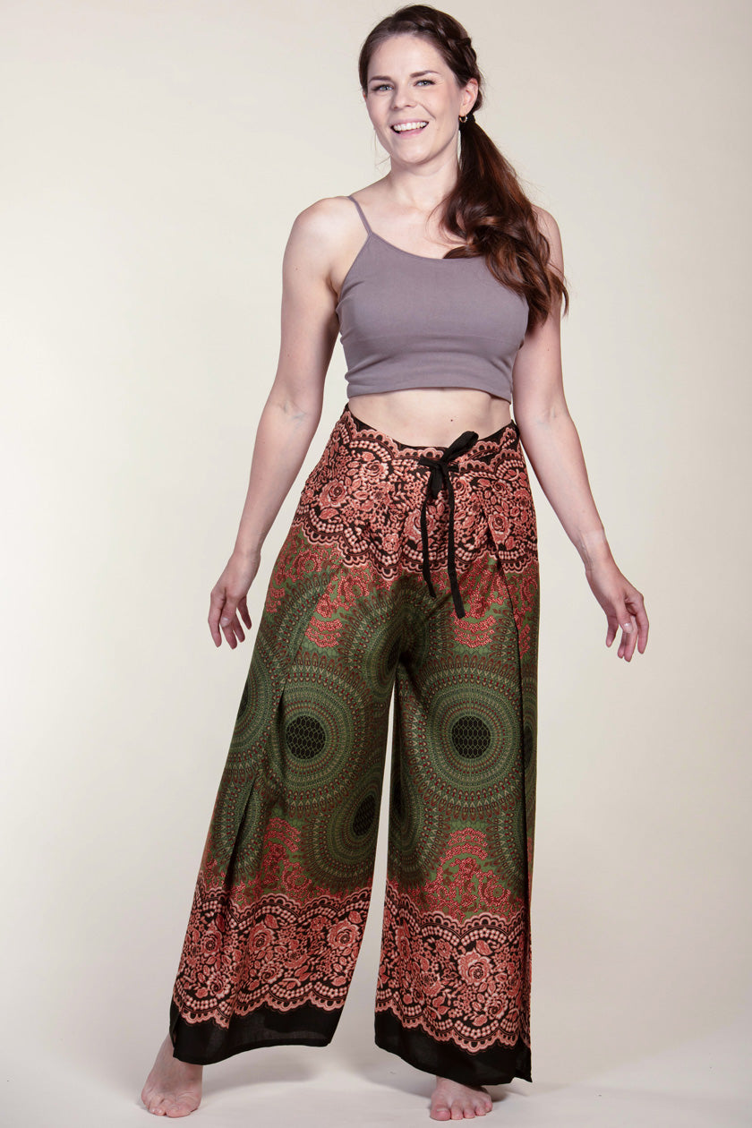 Mandala Olive Artisan Wrap Palatsihousut - Berry Piper