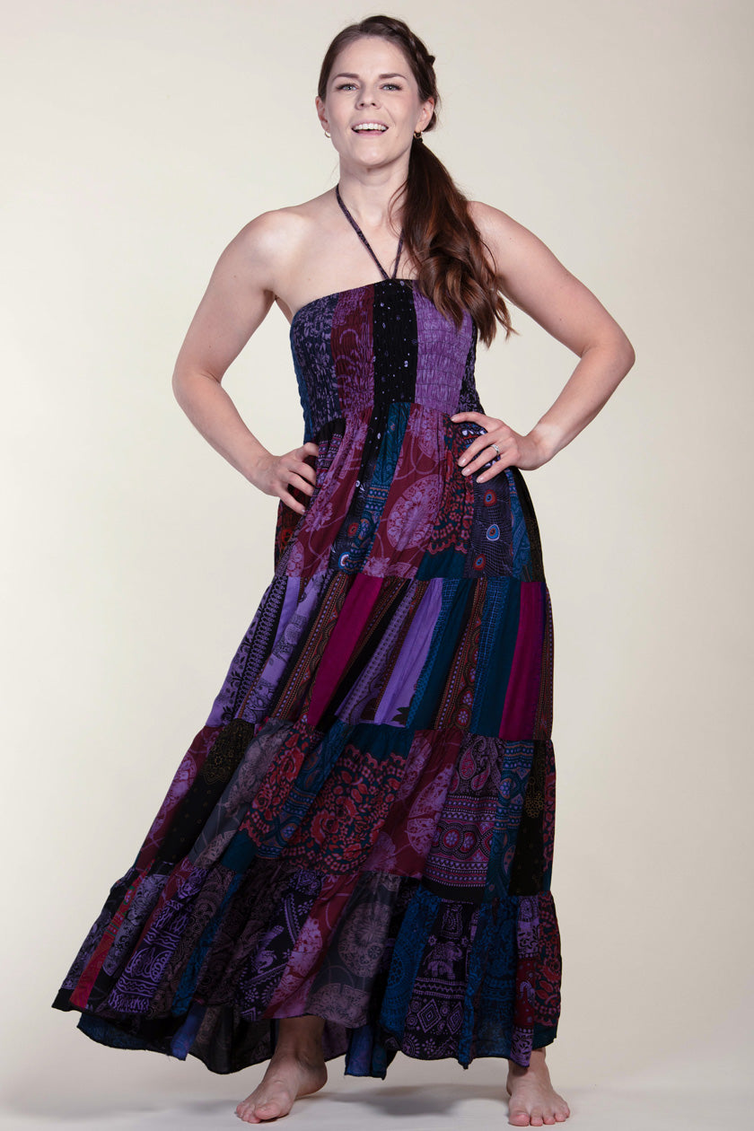 Surplus Bohemian Lavender Artisan Bandeau Maksimekko - Berry Piper