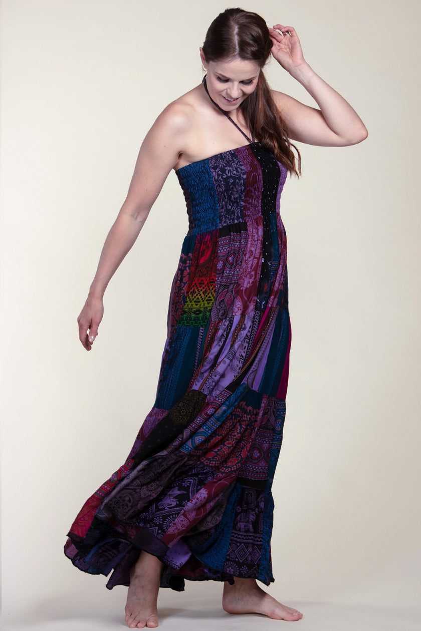 Surplus Bohemian Lavender Artisan Bandeau Maksimekko - Berry Piper