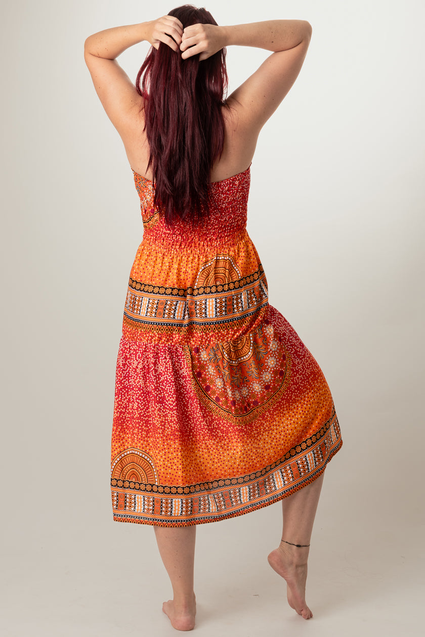 Chakra Orange Artisan Bandeau Midimekko - Berry Piper