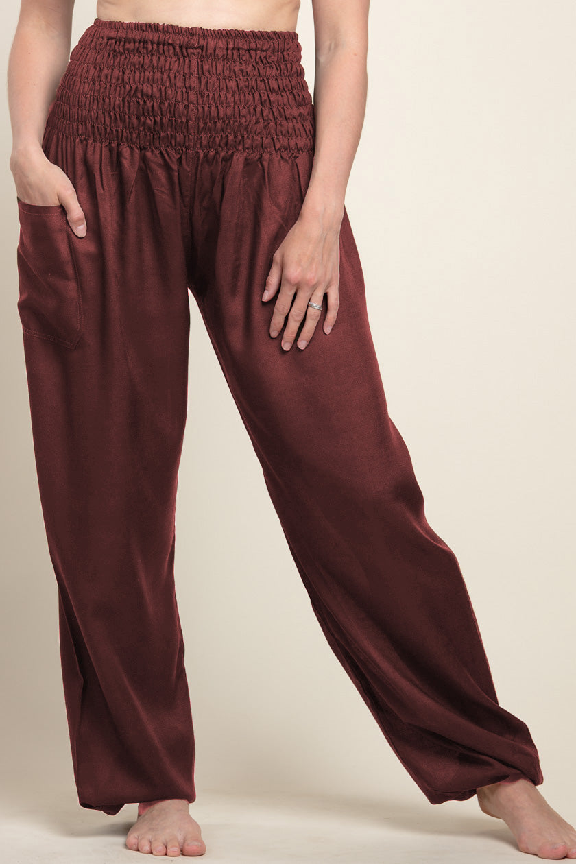 Extended Boho Royal Brown Artisan Haaremihousut - Berry Piper