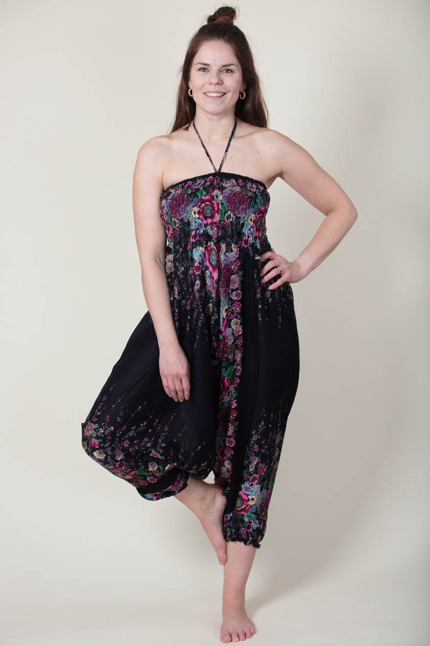 Floral Navy Artisan Jumpsuit Haaremihousut - Berry Piper