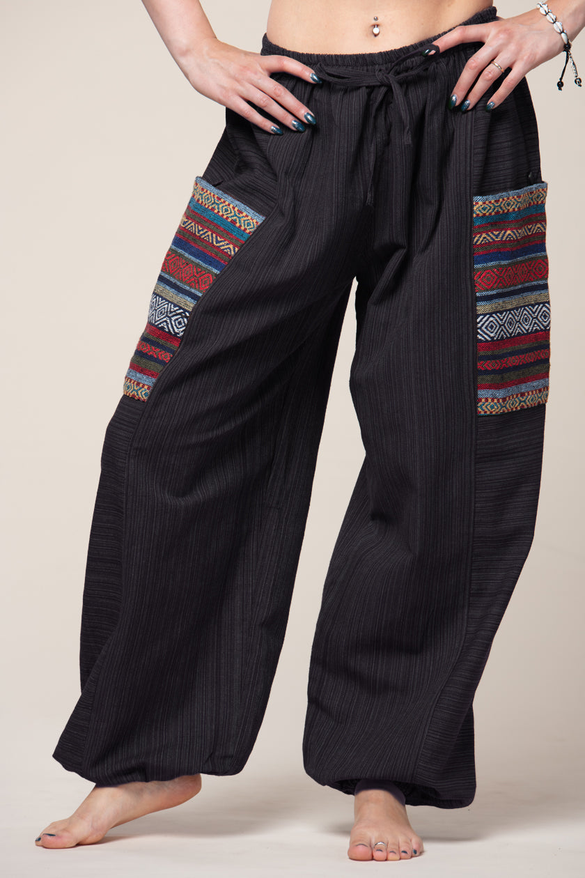 Hill Tribe Unisex Charcoal Artisan Haaremihousut - Berry Piper