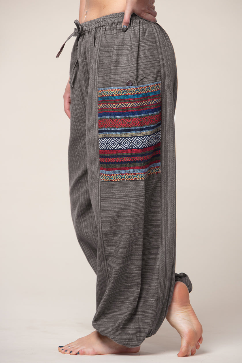 Hill Tribe Unisex Gray Artisan Haaremihousut - Berry Piper