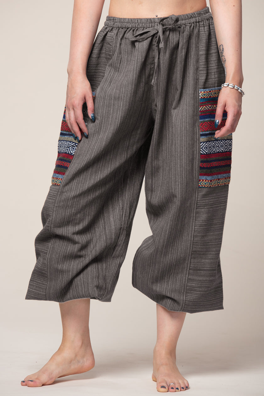 Hill Tribe Unisex Gray Artisan Haaremihousut - Berry Piper