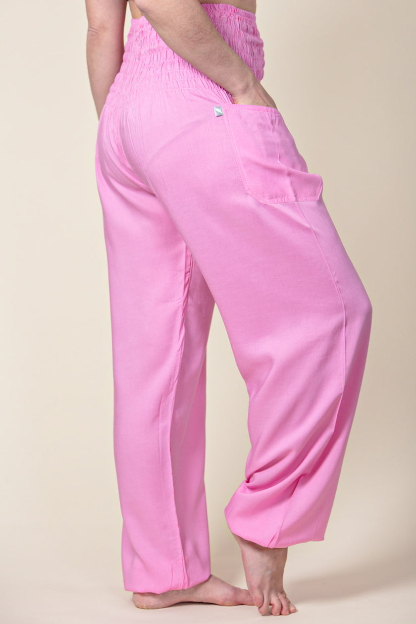 Extended Boho Pink Artisan Haaremihousut - Berry Piper