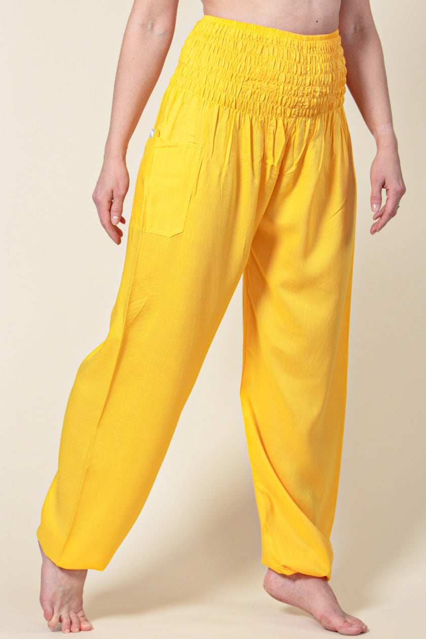 Extended Boho Yellow Artisan Haaremihousut - Berry Piper