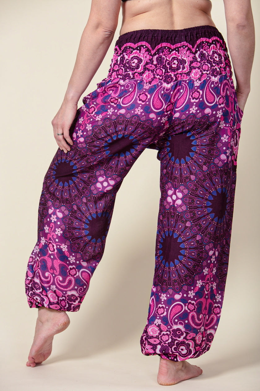 Paisley Mandala Purple Artisan Haaremihousut - Berry Piper