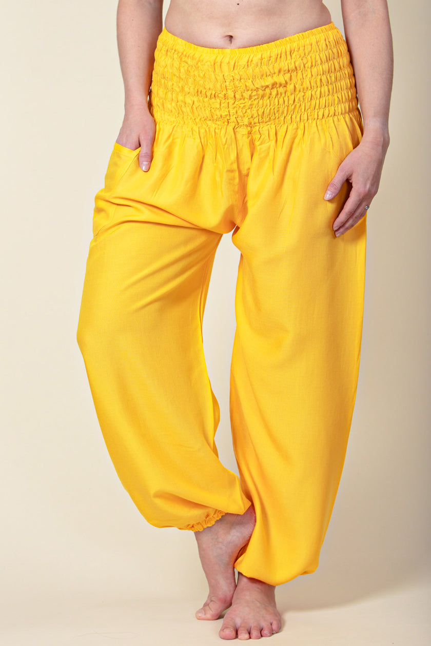 Boho Yellow Artisan Haaremihousut - Berry Piper