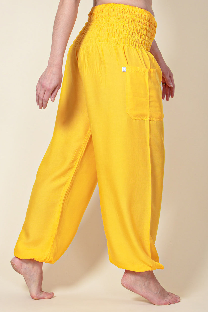 Boho Yellow Artisan Haaremihousut - Berry Piper