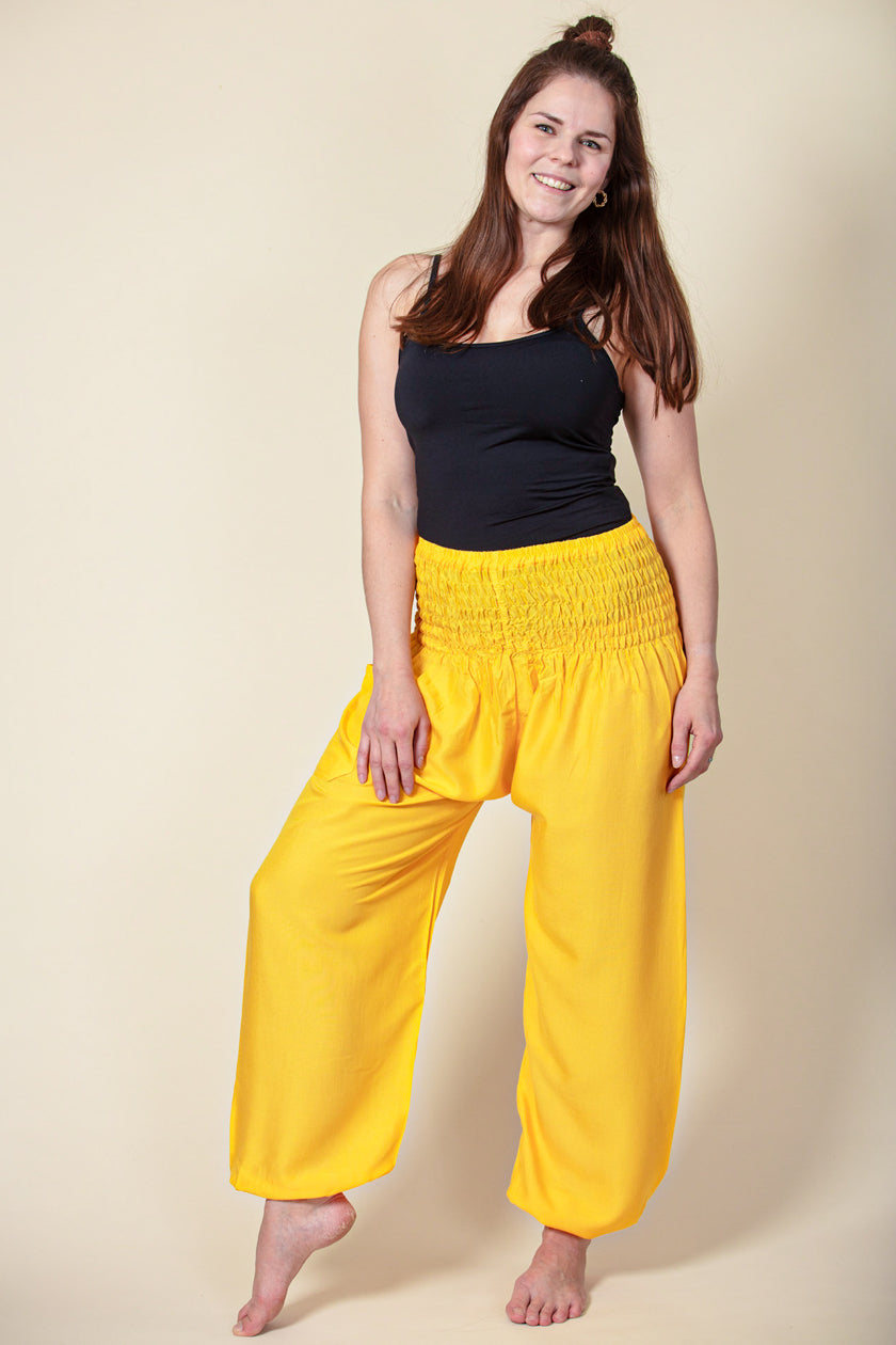 Boho Yellow Artisan Haaremihousut - Berry Piper