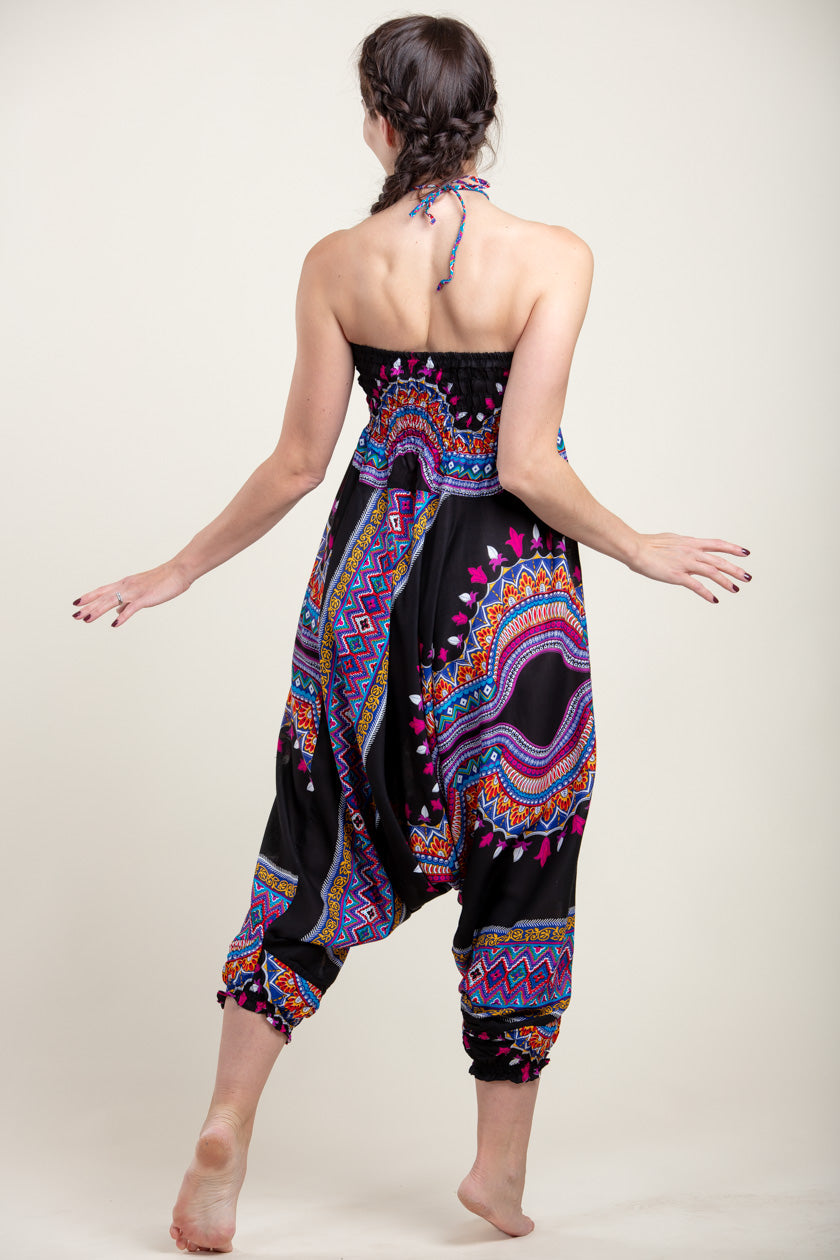 Dashiki Black Artisan Jumpsuit Haaremihousut - Berry Piper