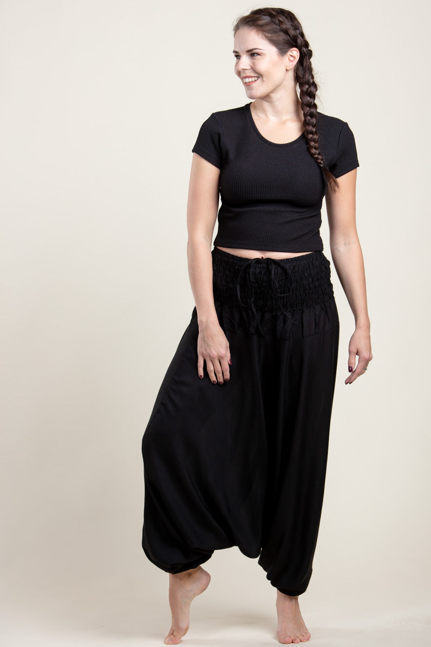 Boho Black Artisan Jumpsuit Haaremihousut - Berry Piper