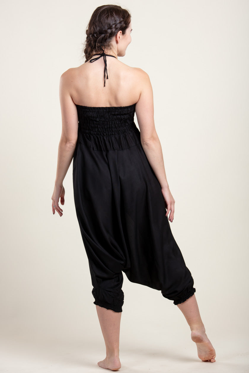Boho Black Artisan Jumpsuit Haaremihousut - Berry Piper