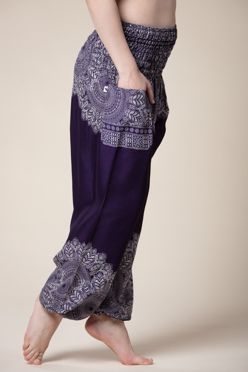 Border Mandala Purple Artisan Haaremihousut - Berry Piper