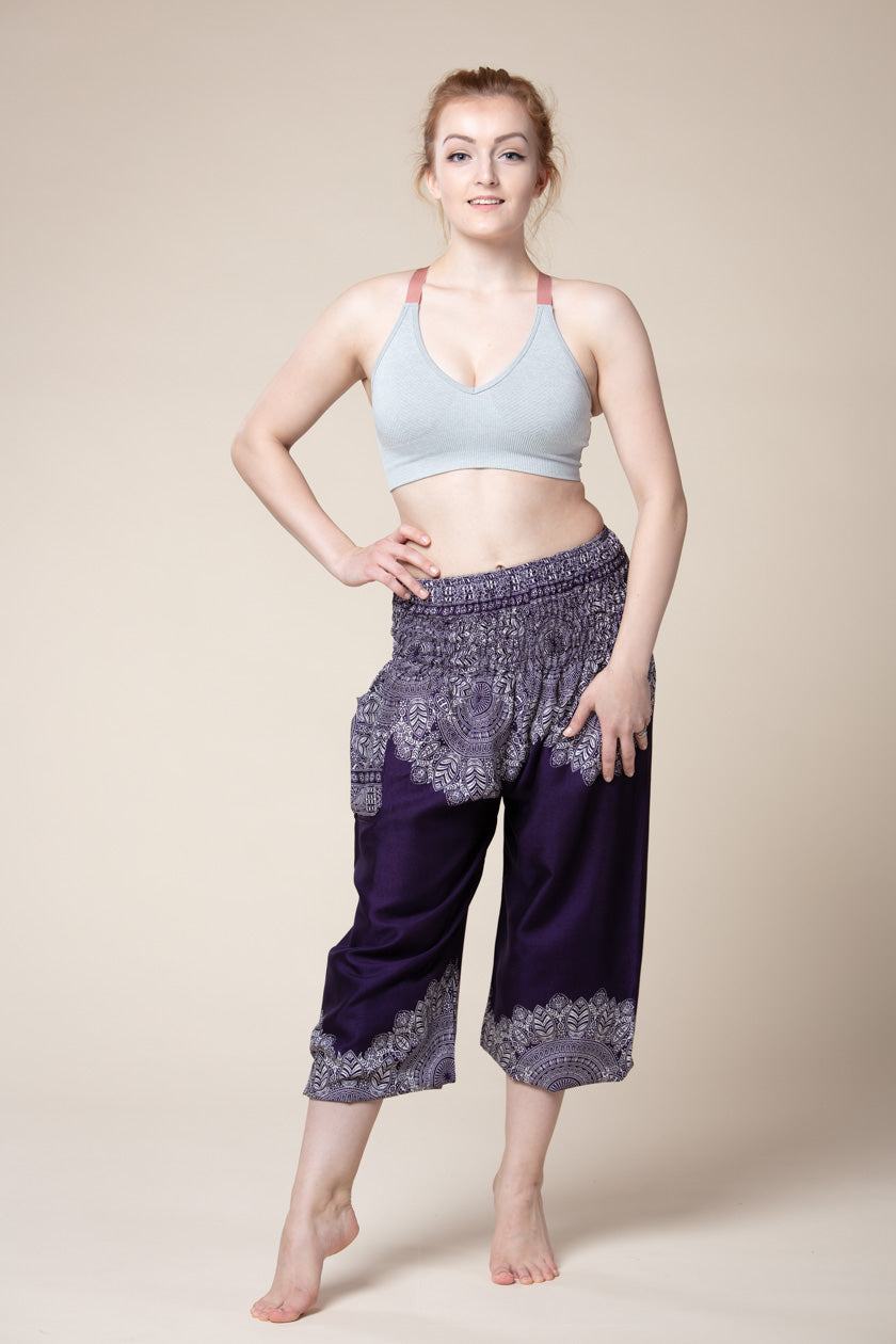 Border Mandala Purple Artisan Haaremihousut - Berry Piper