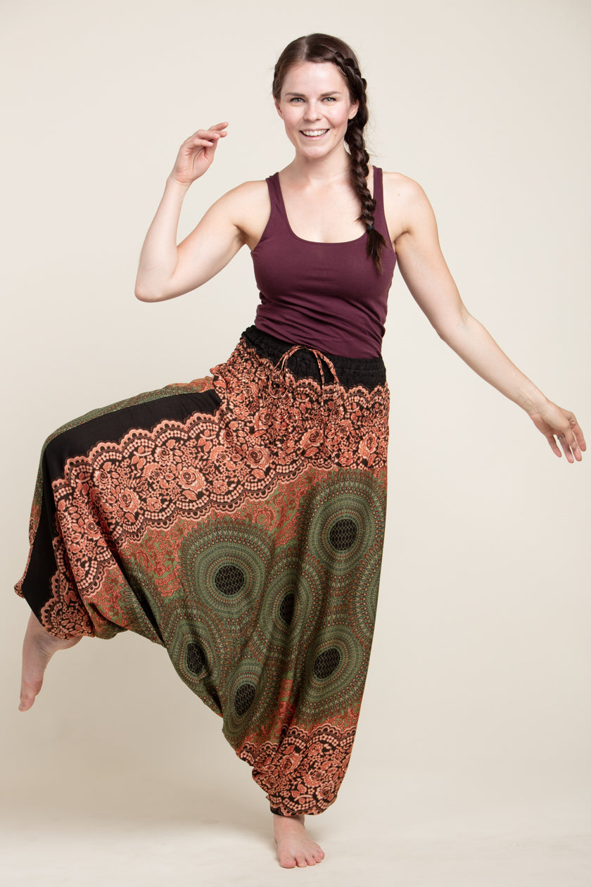 Mandala Olive Artisan Jumpsuit Haaremihousut - Berry Piper