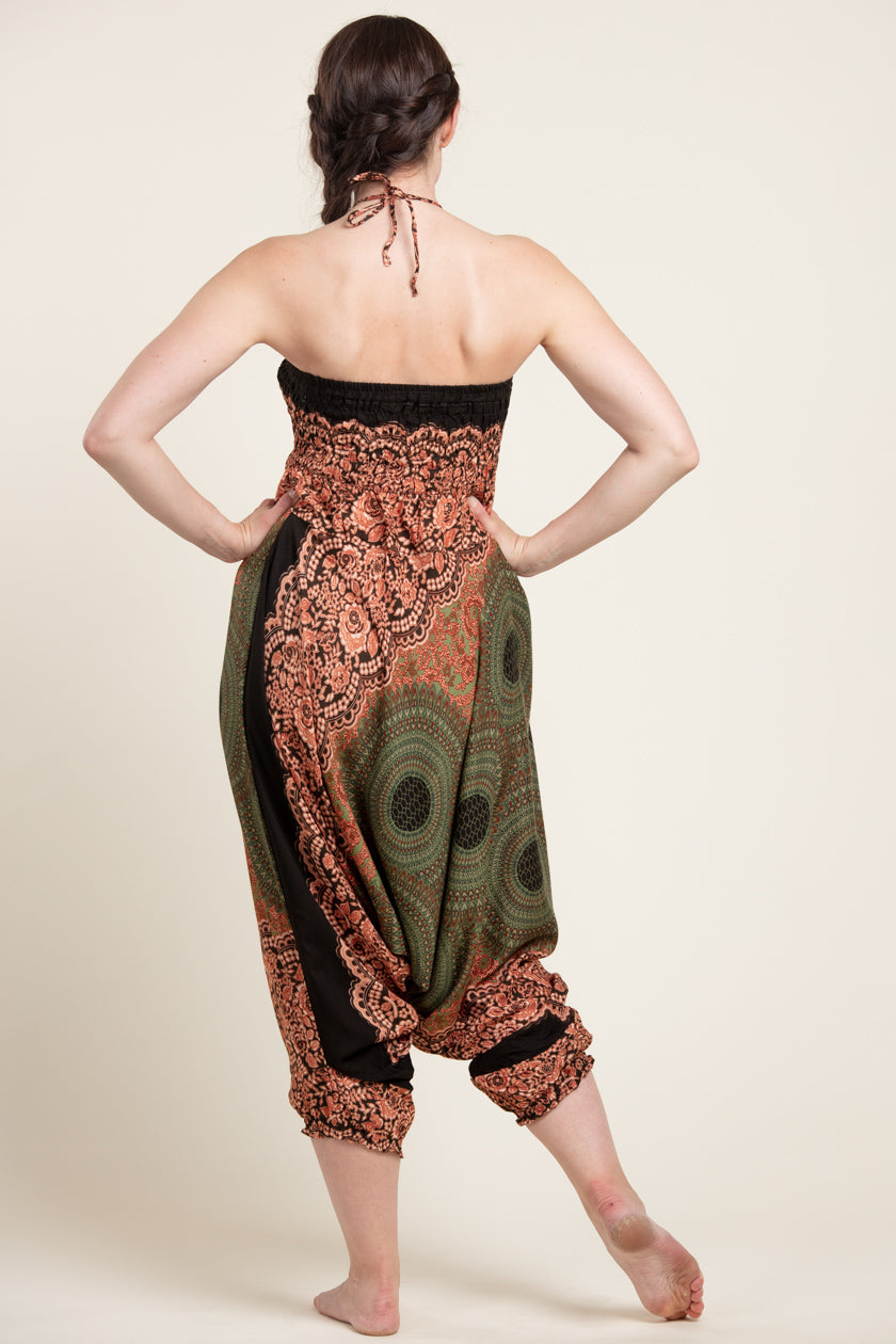 Mandala Olive Artisan Jumpsuit Haaremihousut - Berry Piper