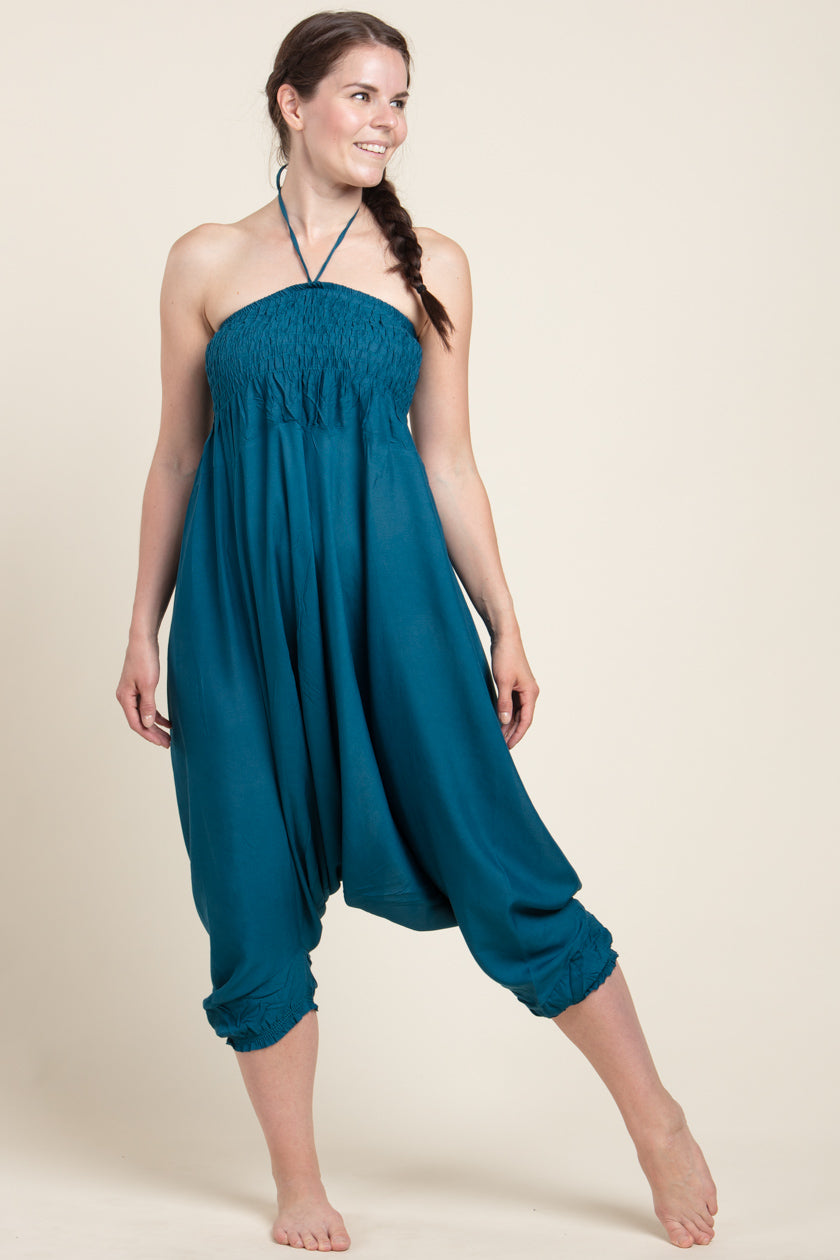 Boho Aqua Artisan Jumpsuit Haaremihousut - Berry Piper