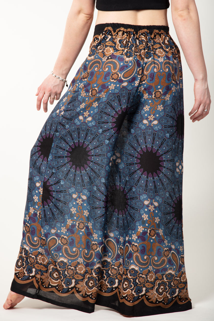 Paisley Mandala Navy Bronze Artisan Palatsihousut - Berry Piper