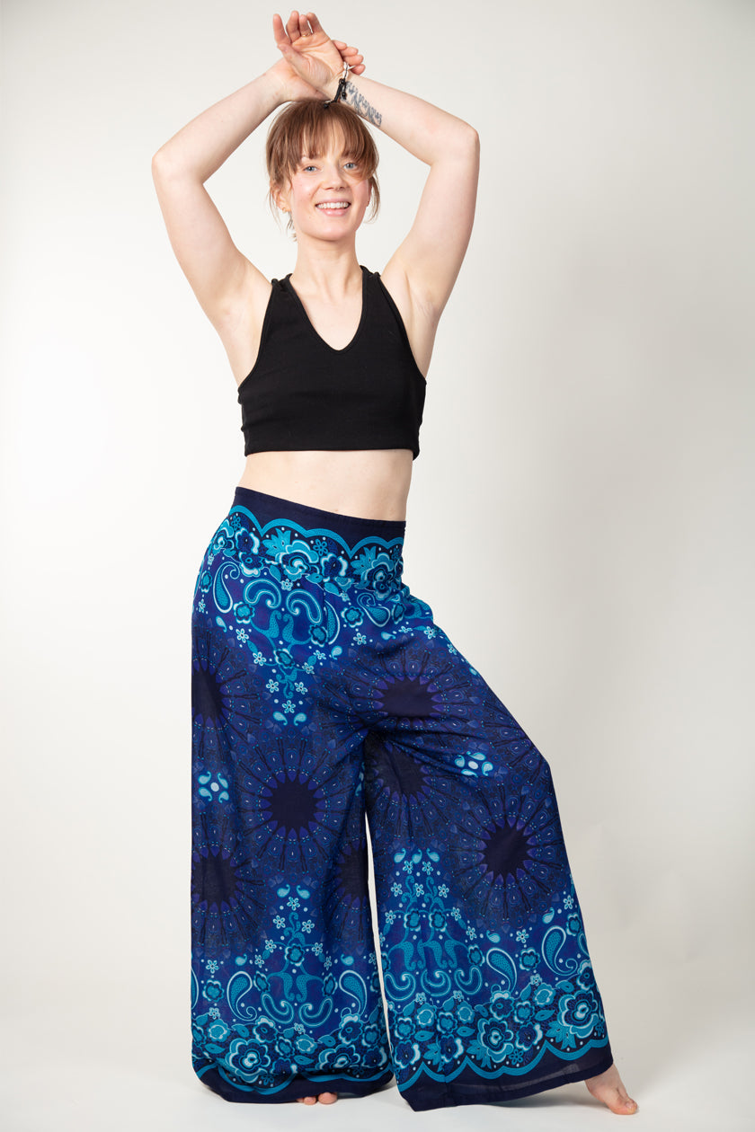 Paisley Mandala Blue Artisan Palatsihousut - Berry Piper