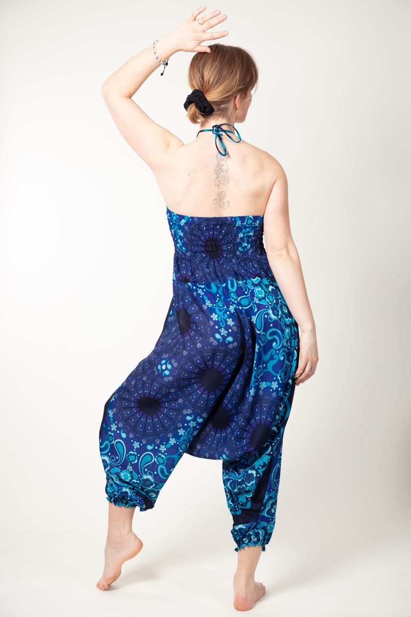 Paisley Mandala Blue Artisan Jumpsuit Haaremihousut - Berry Piper