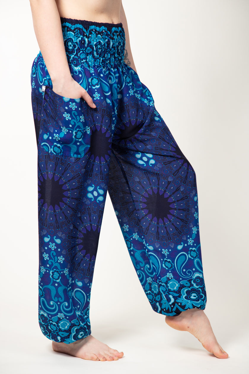 Paisley Mandala Blue Artisan Haaremihousut - Berry Piper