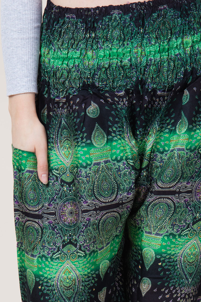 Paisley Green Artisan Haaremihousut - Berry Piper