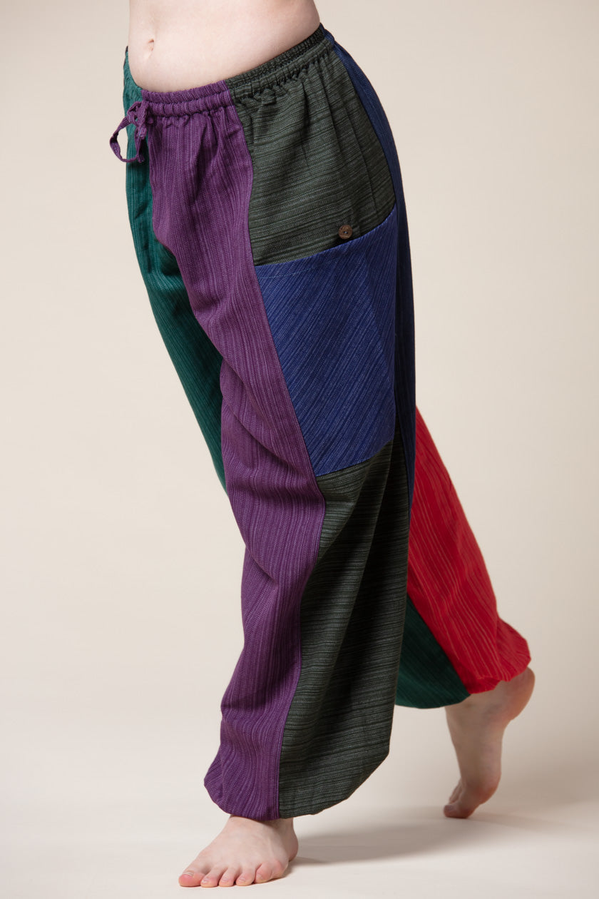 Hill Tribe Unisex Patchwork Artisan Haaremihousut - Berry Piper