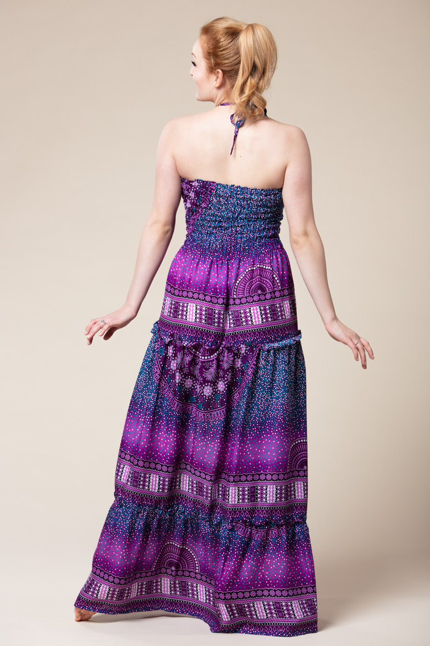 Chakra Purple Artisan Bandeau Maksimekko - Berry Piper