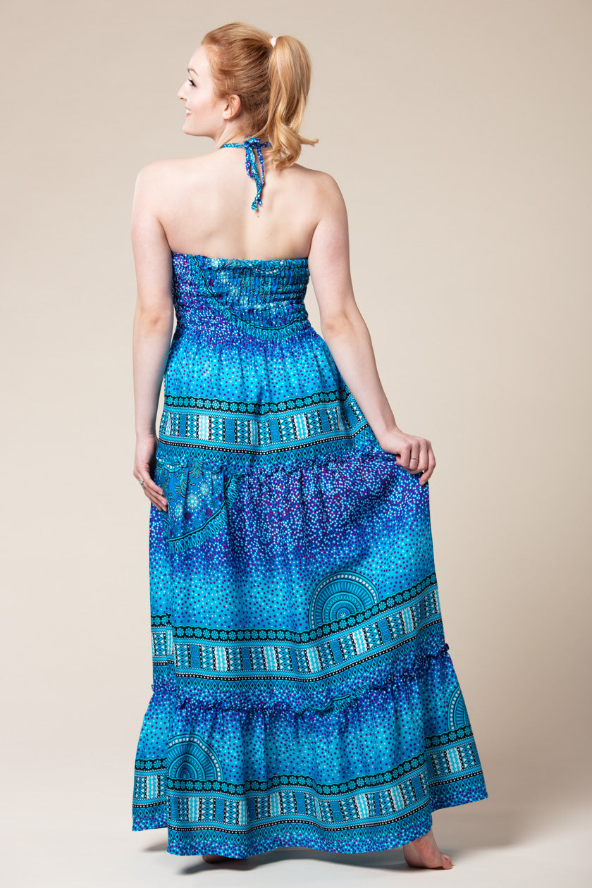 Chakra Blue Artisan Bandeau Maksimekko - Berry Piper