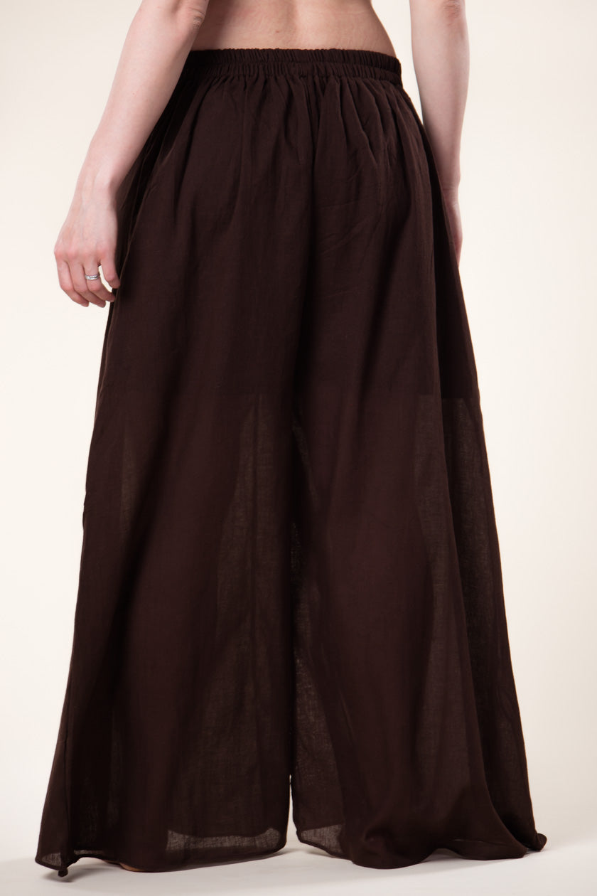 Boho Brown Cotton Artisan Palatsihousut - Berry Piper