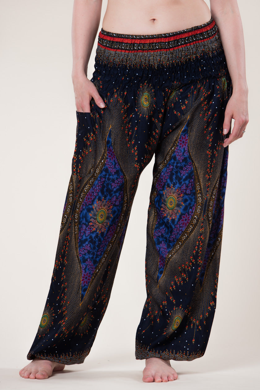 Peacock Eye Navy Artisan Haaremihousut - Berry Piper