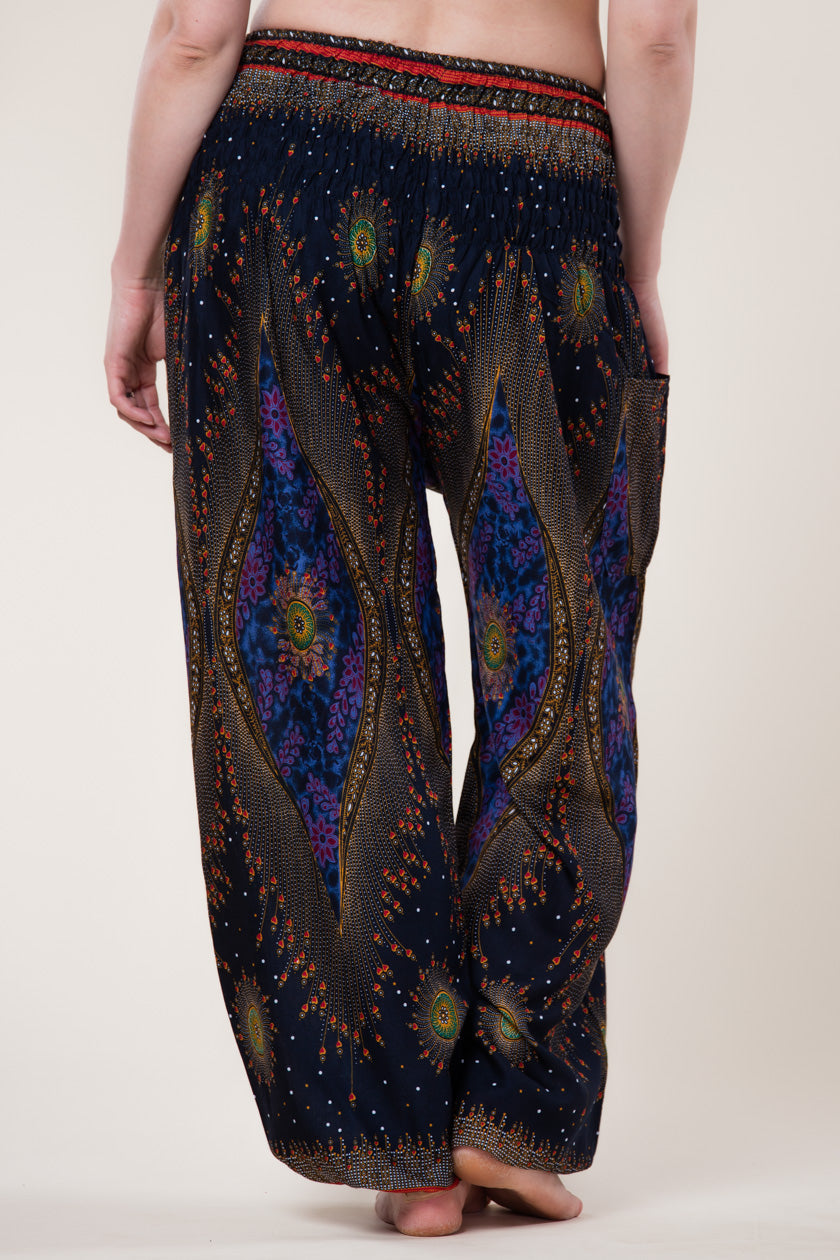 Peacock Eye Navy Artisan Haaremihousut - Berry Piper