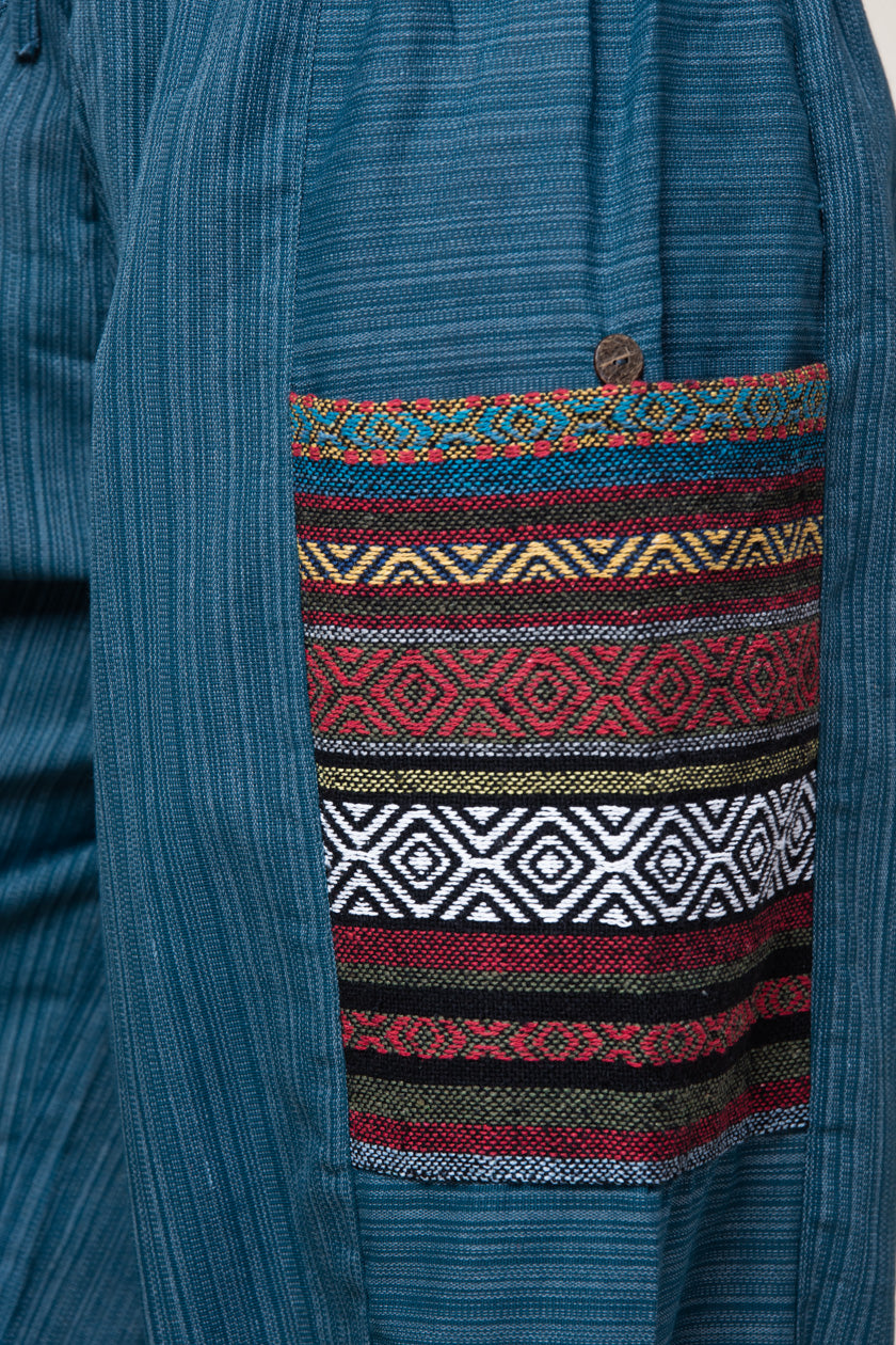 Hill Tribe Unisex Blue Artisan Haaremihousut - Berry Piper