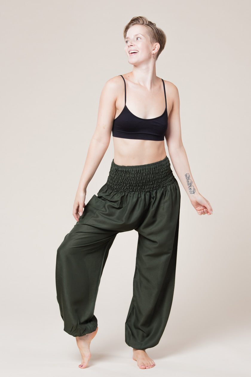 Boho Green Artisan Haaremihousut - Berry Piper