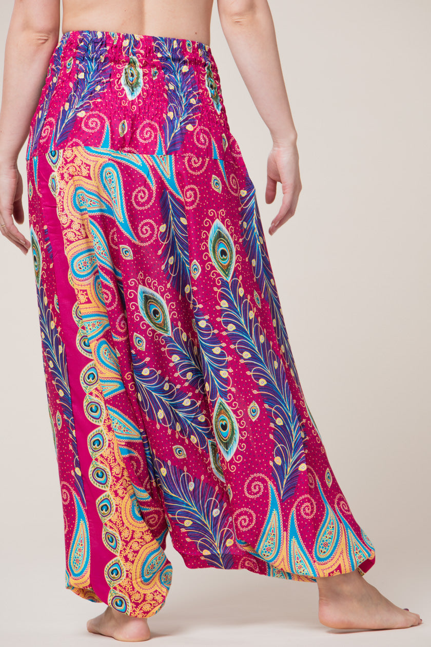 Peacock Paisley Pink Artisan Jumpsuit Haaremihousut - Berry Piper