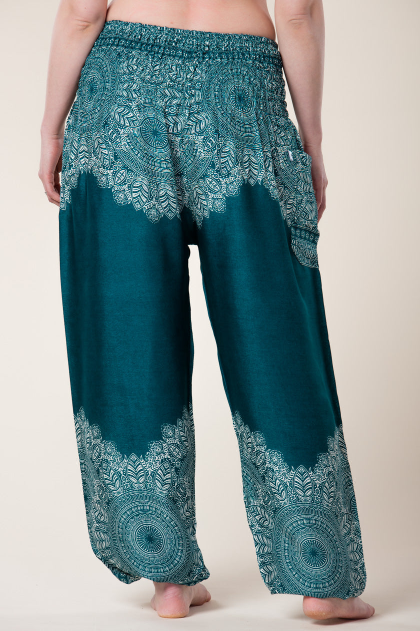 Border Mandala Teal Artisan Haaremihousut - Berry Piper