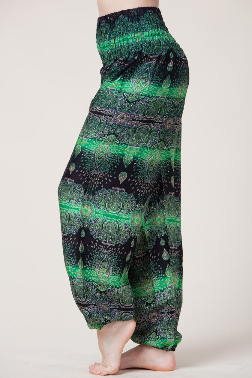 Paisley Green Artisan Haaremihousut - Berry Piper