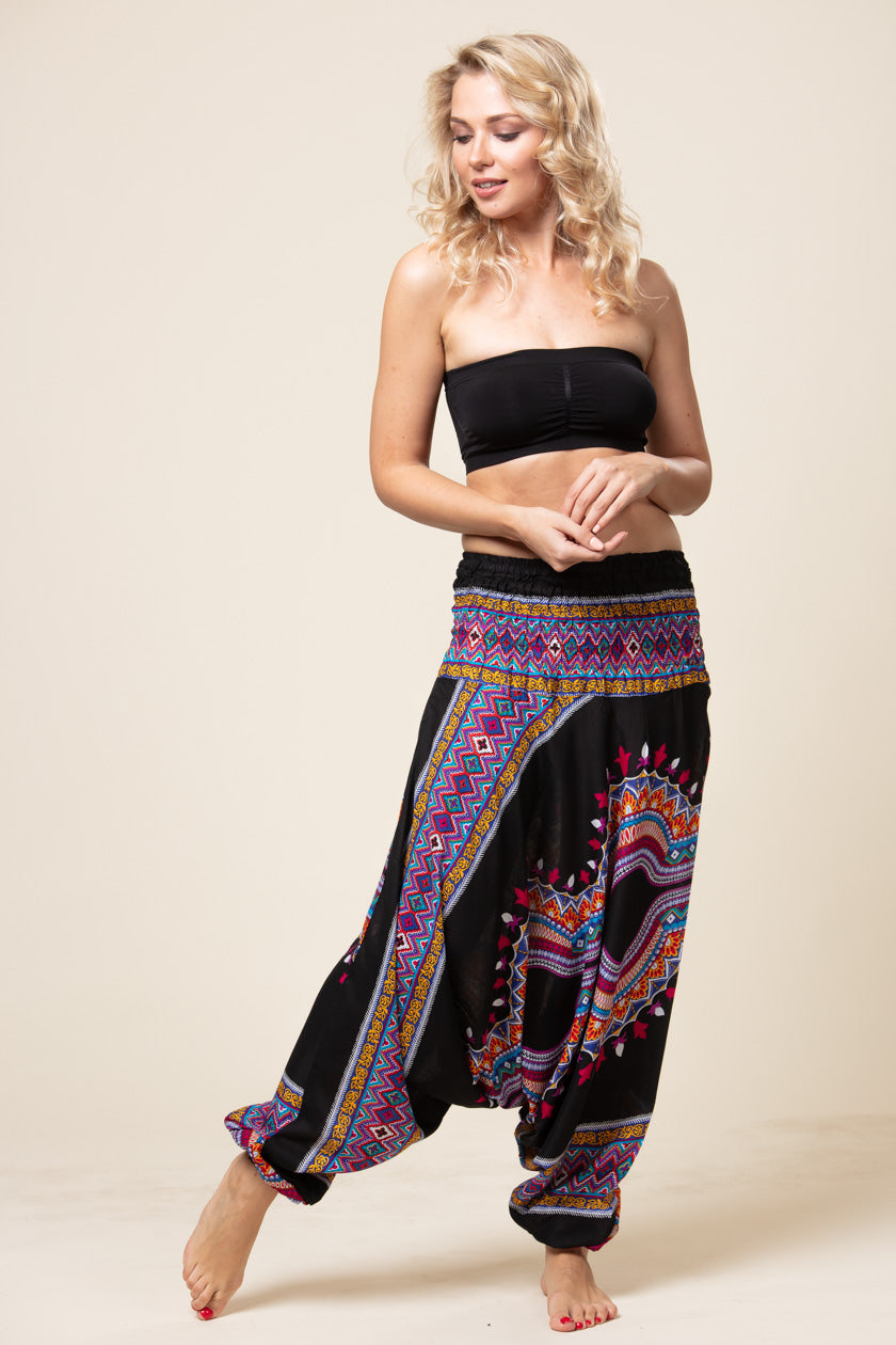 Dashiki Black Artisan Jumpsuit Haaremihousut - Berry Piper