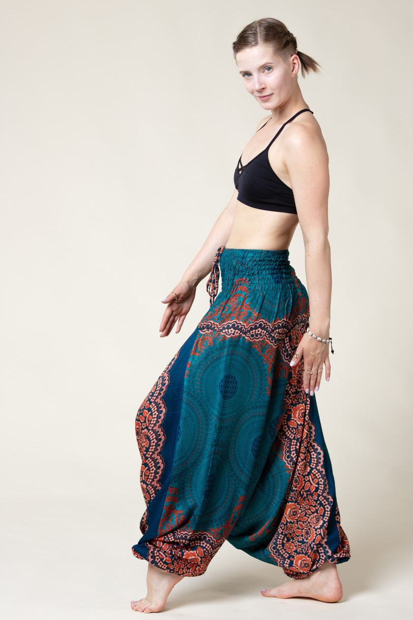 Mandala Teal Artisan Jumpsuit Haaremihousut - Berry Piper