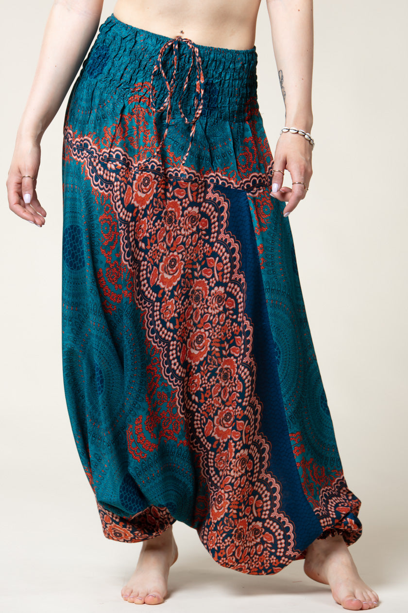 Mandala Teal Artisan Jumpsuit Haaremihousut - Berry Piper