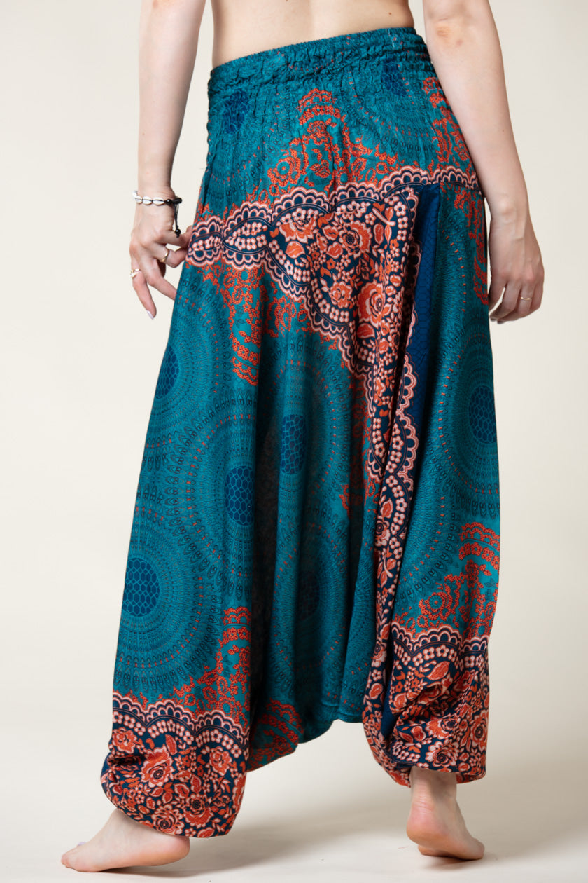 Mandala Teal Artisan Jumpsuit Haaremihousut - Berry Piper