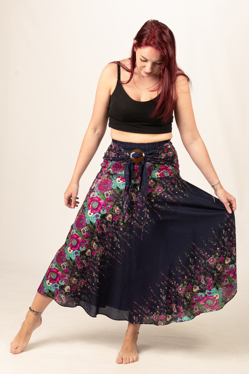 Floral Navy Meadow Curved Hame