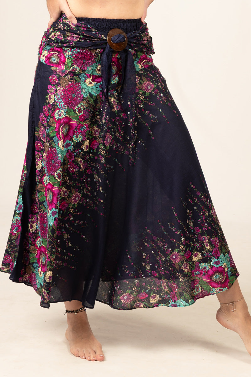 Floral Navy Meadow Curved Hame