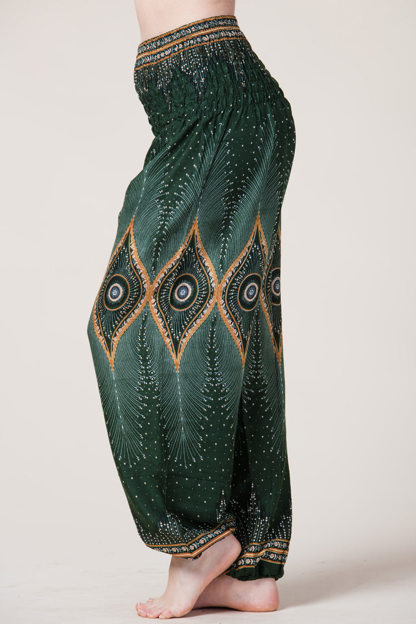 Diamond Peacock Green Artisan Haaremihousut - Berry Piper