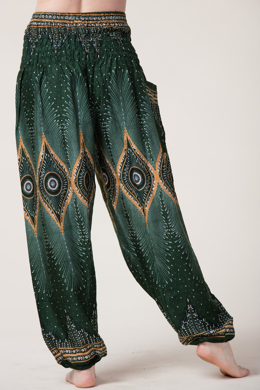 Diamond Peacock Green Artisan Haaremihousut - Berry Piper