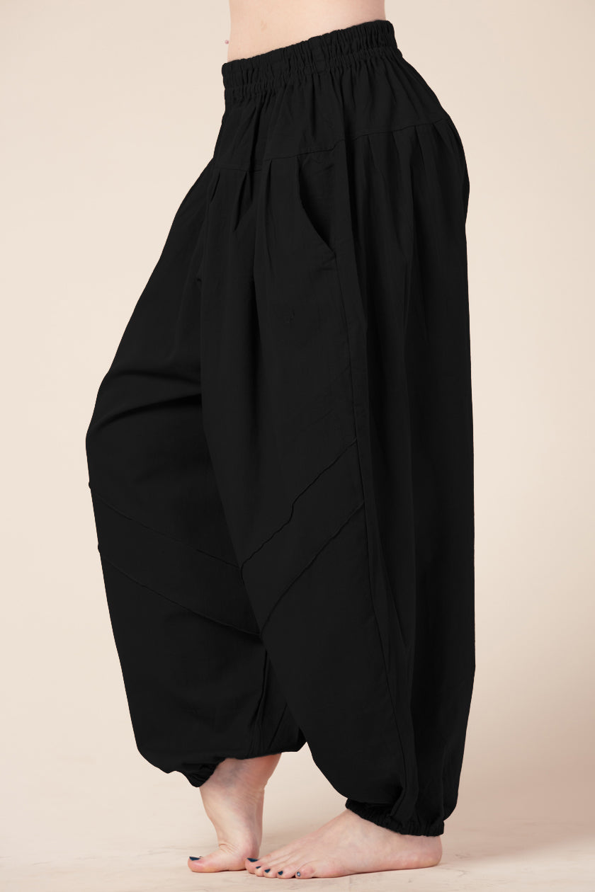 Djinn Black Cotton Artisan Haaremihousut - Berry Piper