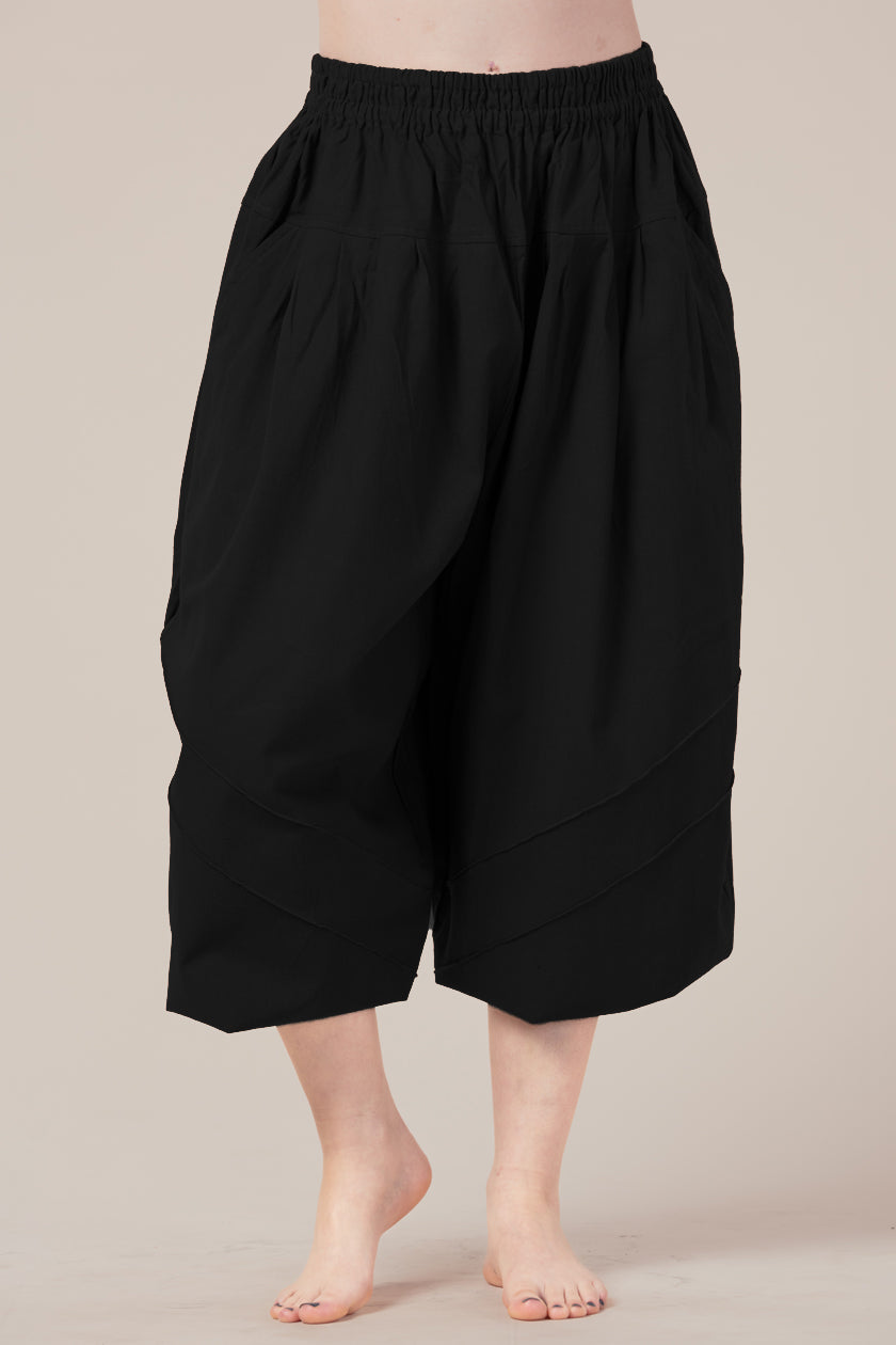 Djinn Black Cotton Artisan Haaremihousut - Berry Piper