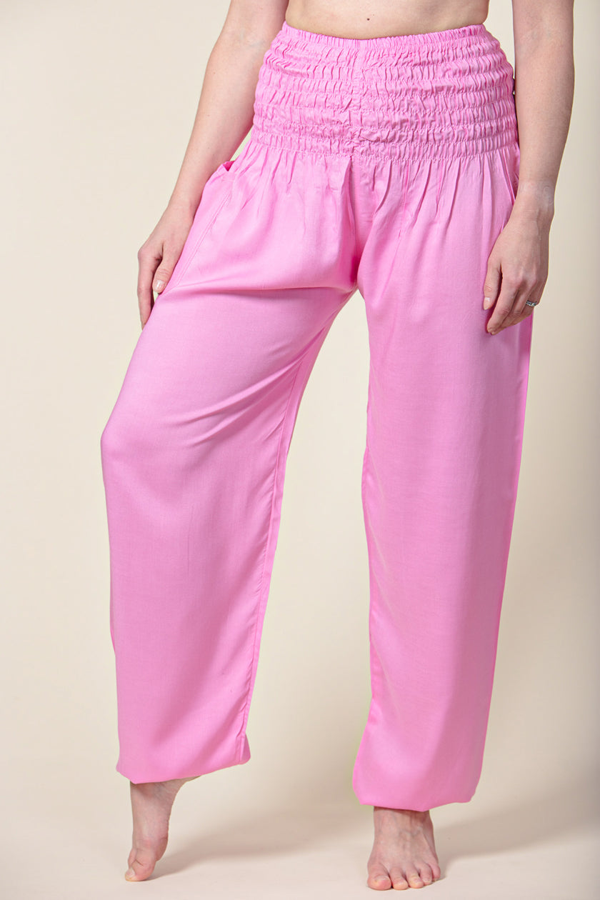Extended Boho Pink Artisan Haaremihousut - Berry Piper